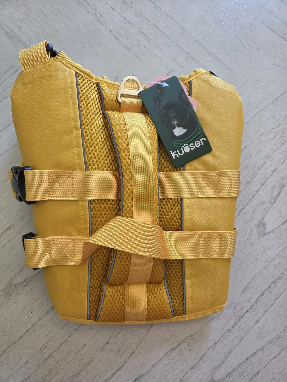 Kuoser Dog Life Jacket, High Flotation Reflective Dog Life Vest, Yellow, M